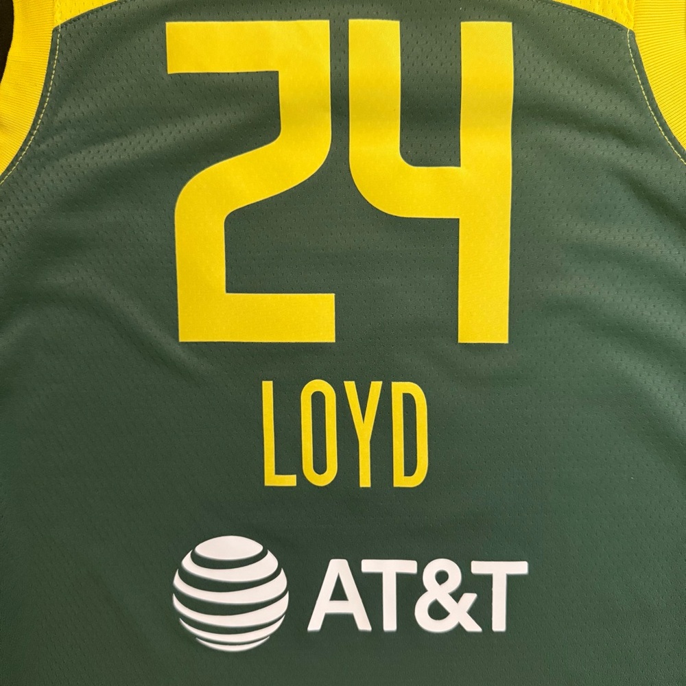 NWT Nike Jewell Loyd Seattle Storm #24 Green / Yellow WNBA Explorer Jersey 44 M - Picture 7 of 7